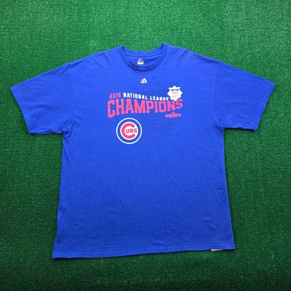 Chicago Cubs Tshirt Mens 2XL Blue 2016 National League Champions MLB Baseball